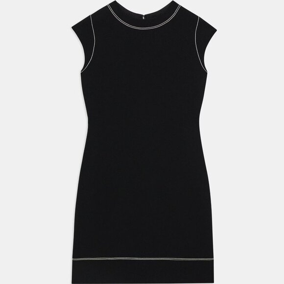 Theory | Embroidered Shift Dress in Admiral Crepe | Size 2 - Picture 2 of 8